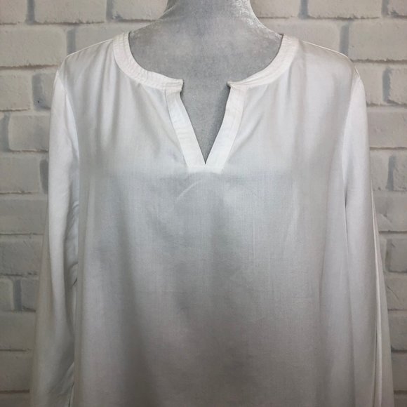 NWT Crown & Ivy White Tencel Blouse Size XL - Picture 4 of 9